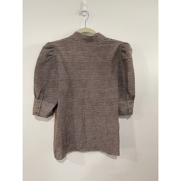 NWT Alice + Olivia Willa Scrunch Sleeve Silk Blouse Size Large - Picture 4 of 5